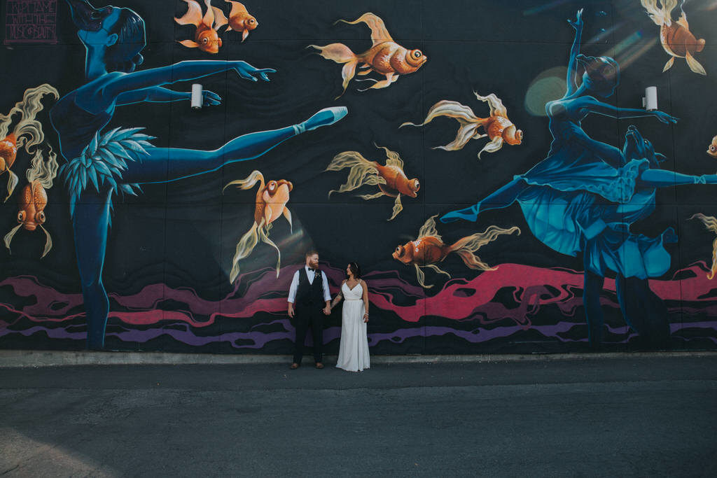A Super Cool Barbershop and a Brewery Reception for this Urban Calgary Wedding