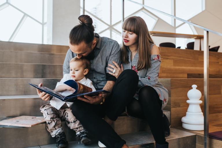Family Session at the Calgary Central Library: A Stylish and Playful Adventure