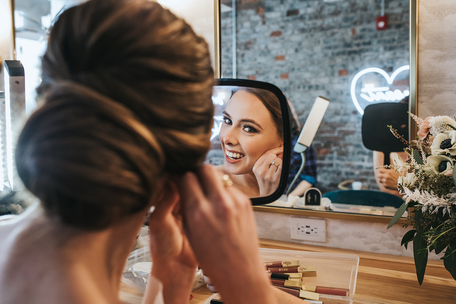 Bride getting ready at Venue308 in Calgary