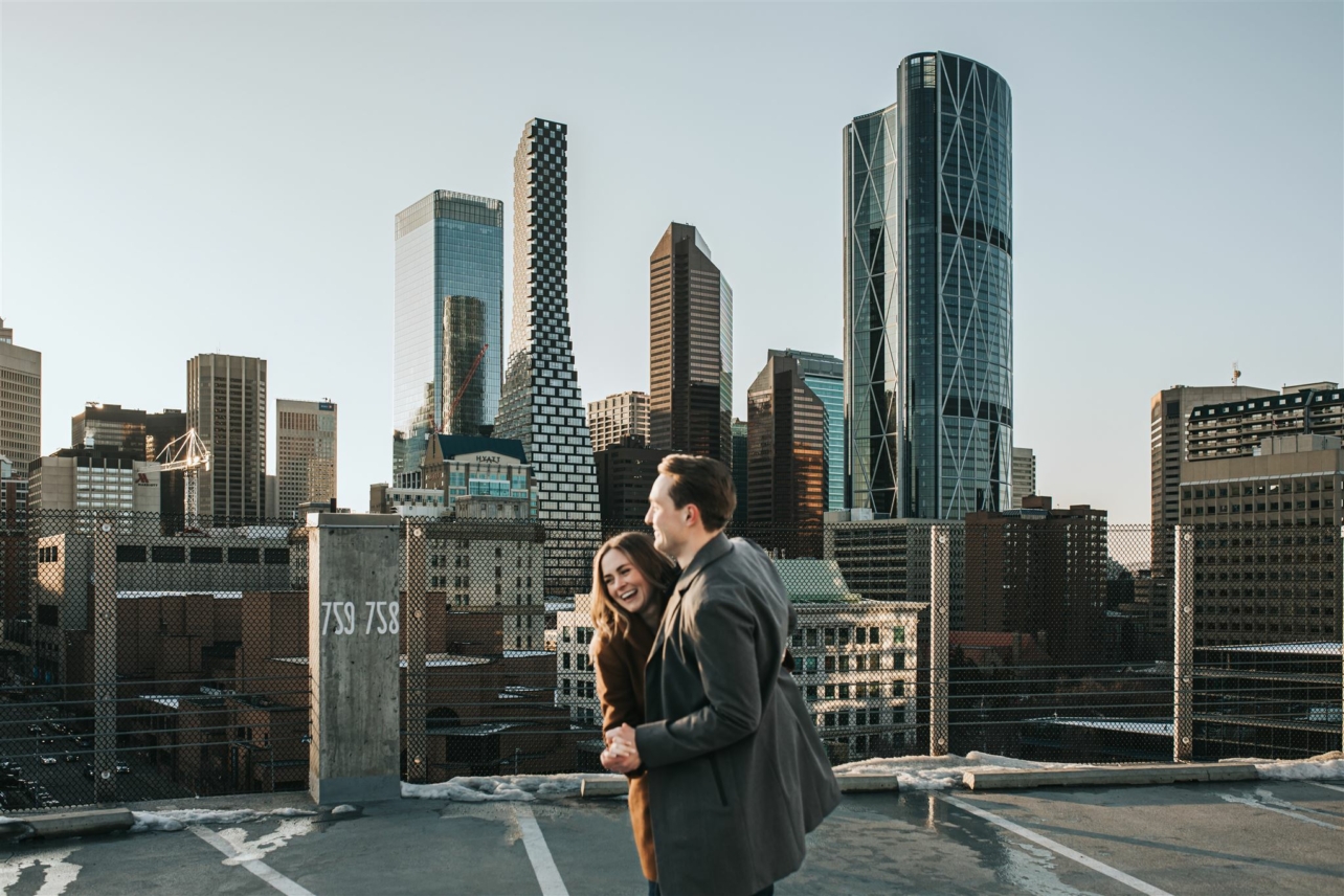 Calgary City Vibes for Michelle + Thomas’s Urban Engagement Session