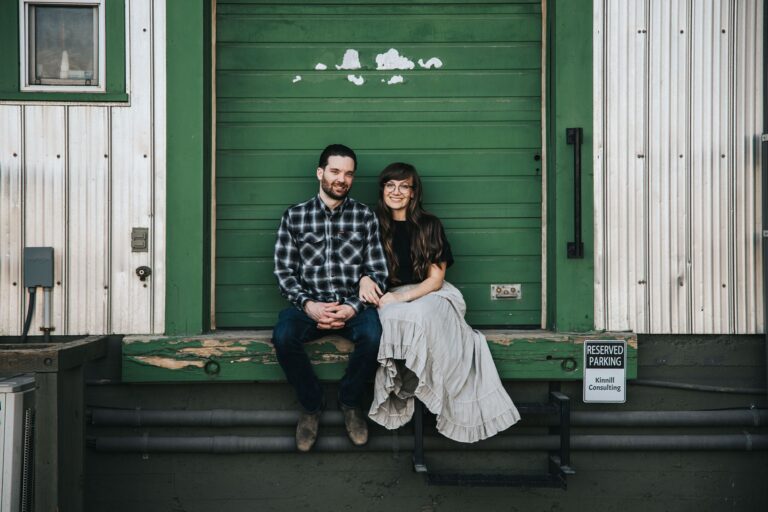 Calgary engagement photos of a couple enjoying the perfect date night before their wedding day.